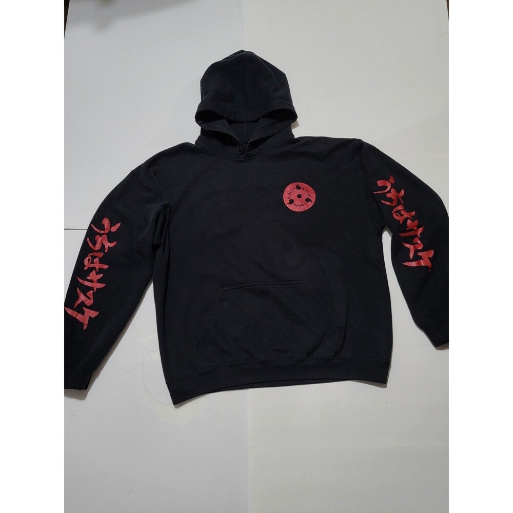 (#C) Naruto Shippuden Sasuke Uchiha Sharingan Sweatshirt Hoodie Sz Medium